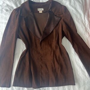 Vintage Brown Suede Women's Blazer